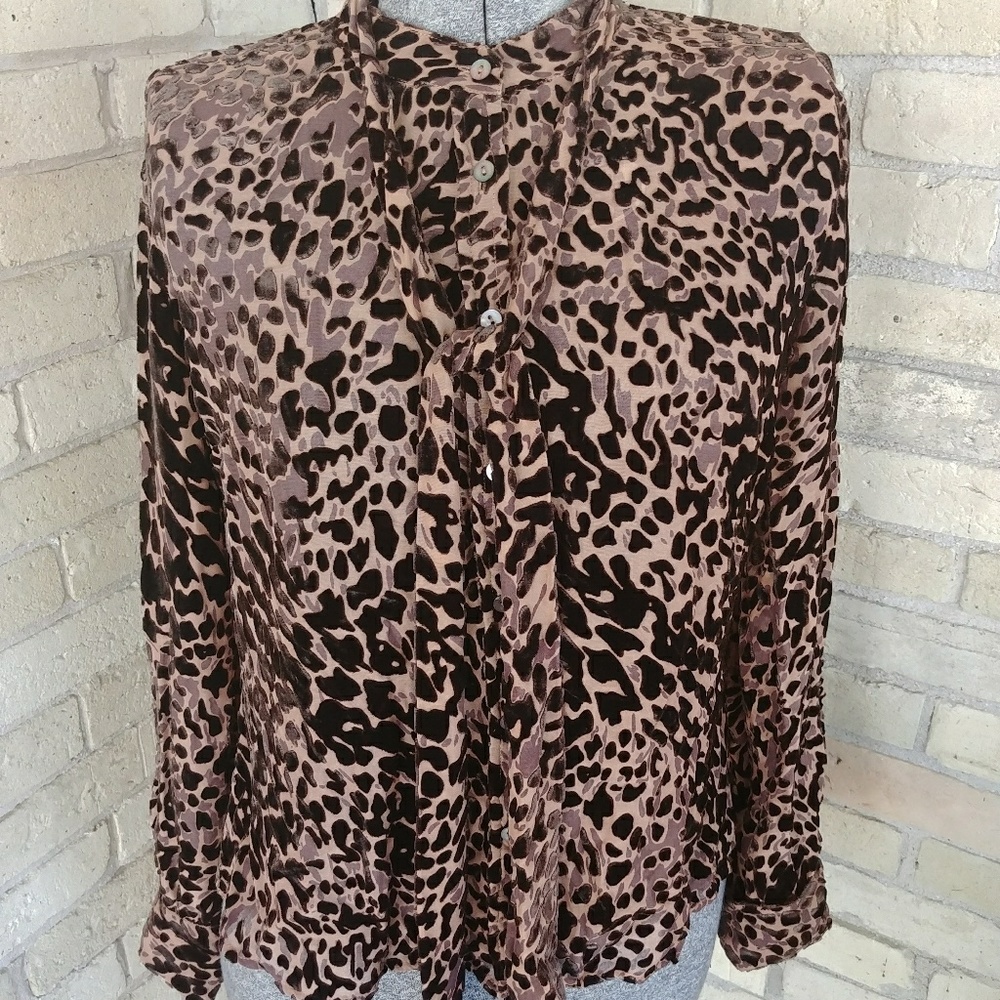Laura Ashley Leopard Print Blouse